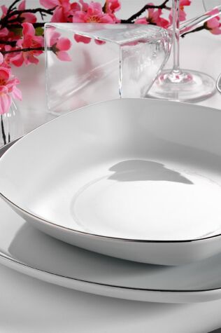 Kütahya Porselen Efes 24 Parça 6 Kişilik Platin Fileli Yemek Takımı - Kütahya Porselen