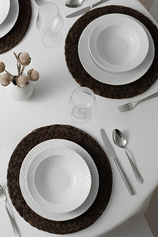 Kütahya Porselen Ekose 24 Parça 6 Kişilik Yemek Takımı - Kütahya Porselen