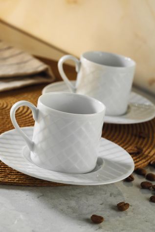 Kütahya Porselen - Kütahya Porselen Ekose Kahve Takımı