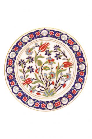 Kütahya Porselen Lenger 25 cm Duvar Tabağı Dekor No:136 - Kütahya Porselen