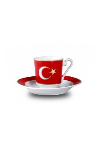 KÜTAHYA PORSELEN - Kütahya Porselen El Yapımı Ay Yıldız Türk Kahve Takımı