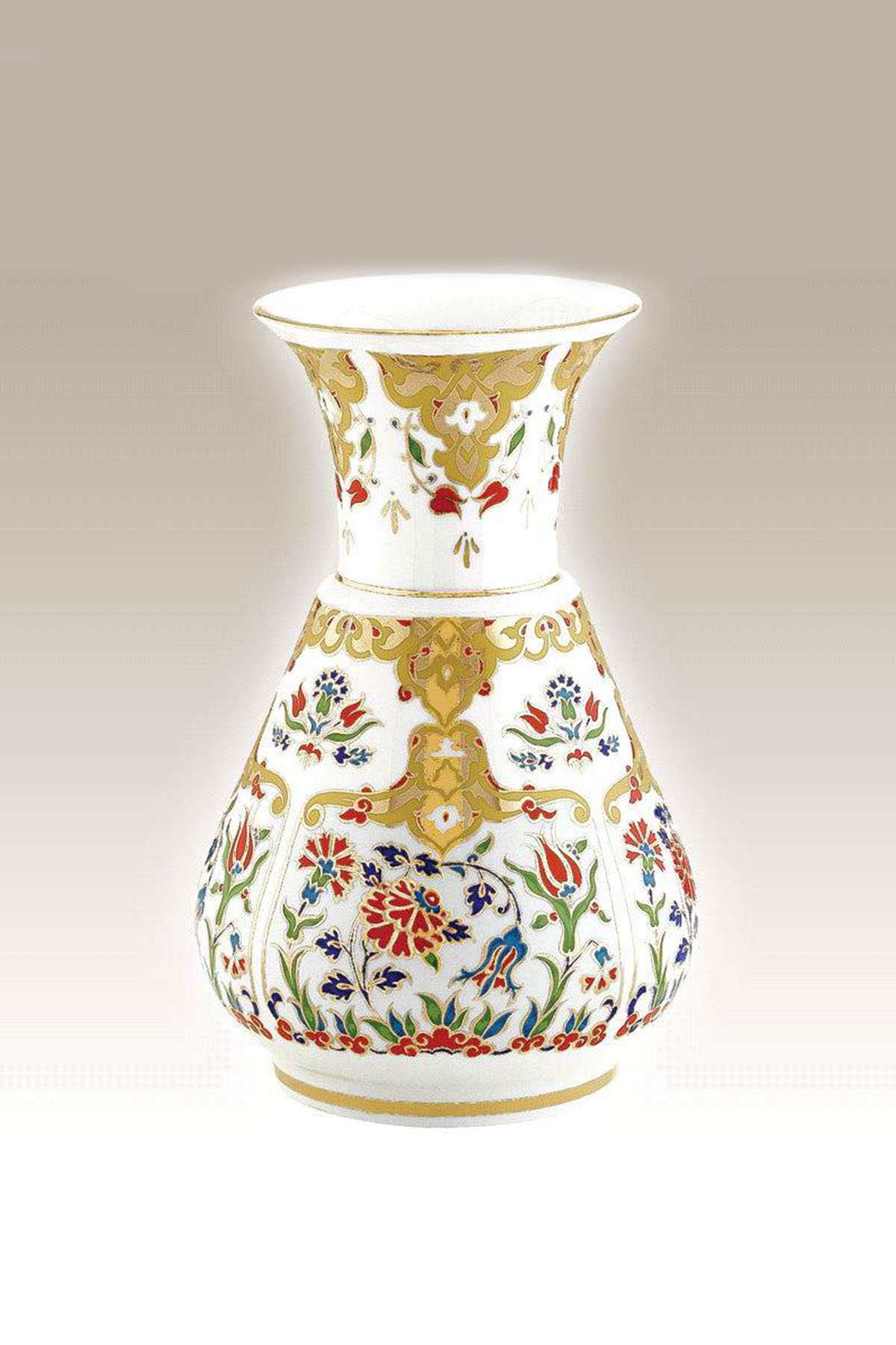 Kütahya Porselen Kandil Vazo 20 cm Dekor No:412