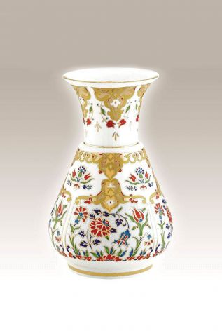 Kütahya Porselen Kandil Vazo 20 cm Dekor No:412 - Kütahya Porselen