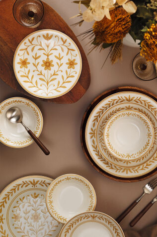 Kütahya Porselen Flora 24 Parça 6 Kişilik Yemek Takımı 128 - Kütahya Porselen