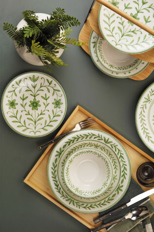 Kütahya Porselen Flora 24 Parça 6 Kişilik Yemek Takımı - Kütahya Porselen