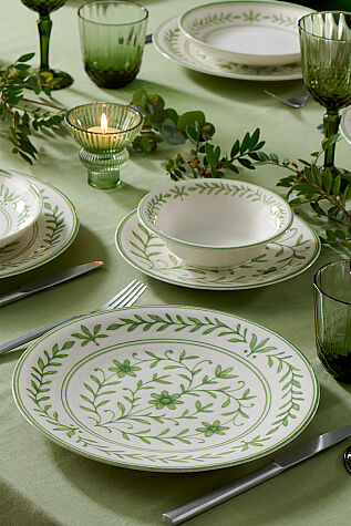Kütahya Porselen Flora 27 Parça 6 Kişilik Yemek Takımı Yeşil - Kütahya Porselen