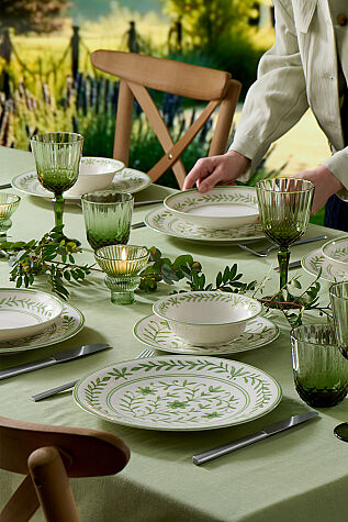 Kütahya Porselen Flora 27 Parça 6 Kişilik Yemek Takımı Yeşil - Kütahya Porselen
