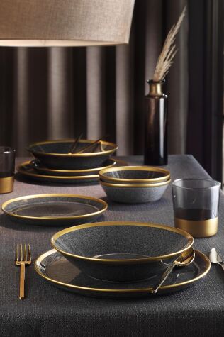 Kütahya Porselen Forza 24 Parça 6 Kişilik Piano Yemek Takımı - Kütahya Porselen