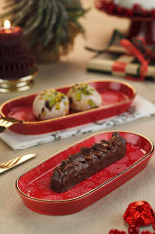 Kütahya Porselen Holyday 2 Parça 21 Cm Kayık Tabak Kırmızı - Kütahya Porselen