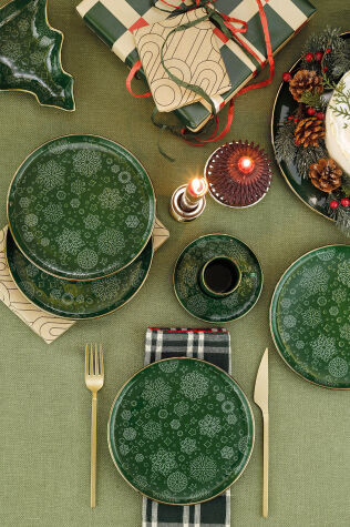 Kütahya Porselen Holyday 4 Parça 19 Cm Servis Tabağı Yeşil - Kütahya Porselen