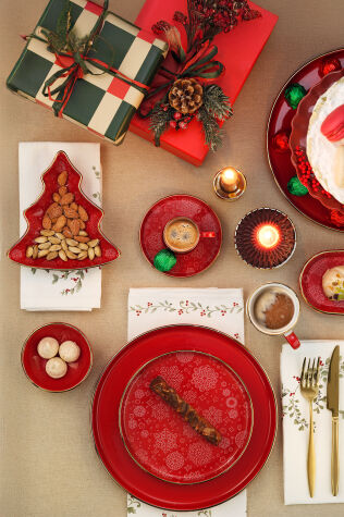 Kütahya Porselen Holyday 4 Parça 27 Cm Servis Tabağı Kırmızı - Kütahya Porselen