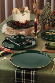 Kütahya Porselen Holyday 4 Parça 27 Cm Servis Tabağı Yeşil 