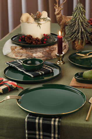 Kütahya Porselen Holyday 4 Parça 27 Cm Servis Tabağı Yeşil - Kütahya Porselen