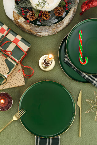 Kütahya Porselen Holyday 4 Parça 27 Cm Servis Tabağı Yeşil - Kütahya Porselen