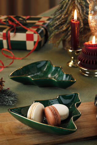 Kütahya Porselen Holyday Çam Ağacı 2 Parça 17 Cm Meze Tabağı Yeşil - Kütahya Porselen