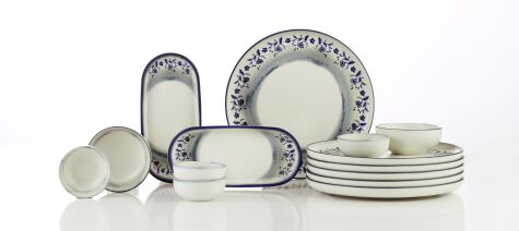 Kütahya Porselen Indigo Bloom 14 Parça 6 Kişilik Kahvaltı Takımı - Kütahya Porselen