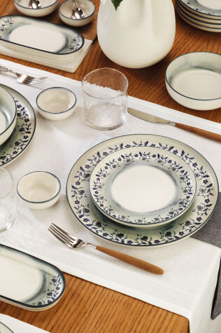 Kütahya Porselen Indigo Bloom 30 Parça 6 Kişilik Yemek Takımı - Kütahya Porselen