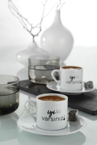 Kütahya Porselen - Kütahya Porselen İyi Ki Varsın Kahve Takımı