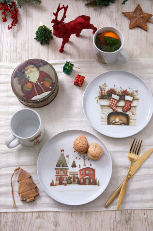 Kütahya Porselen Kış Masalı 4 Parça İkram Seti - Kütahya Porselen