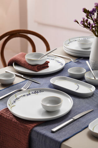 Kütahya Porselen Lavender 14 Parça 6 Kişilik Kahvaltı Takımı - Kütahya Porselen