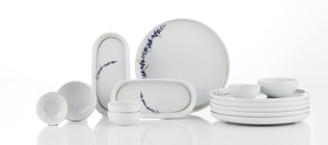 Kütahya Porselen Lavender 14 Parça 6 Kişilik Kahvaltı Takımı - Kütahya Porselen