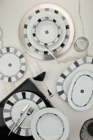 Kütahya Porselen Leonberg 27 Parça 6 Kişilik Yemek Takımı 12688 - Kütahya Porselen