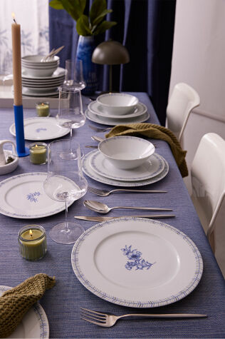 Kütahya Porselen Mavi Düş 24 Parça 6 Kişilik Yemek Takımı - Kütahya Porselen