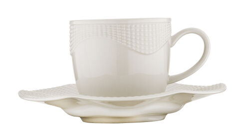Kütahya Porselen Milena 12 Parça 6 Kişilik Kahve Fincan Takımı Krem - Kütahya Porselen