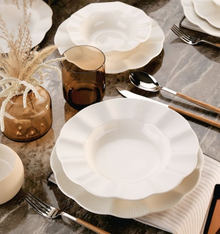 Kütahya Porselen Milena 51 Parça 12 Kişilik Yemek Takımı - Kütahya Porselen