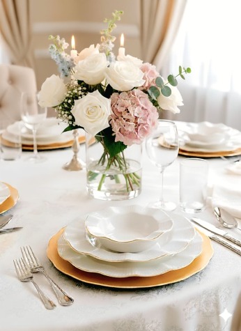 Kütahya Porselen Milena 51 Parça 12 Kişilik Yemek Takımı Altın File - Kütahya Porselen