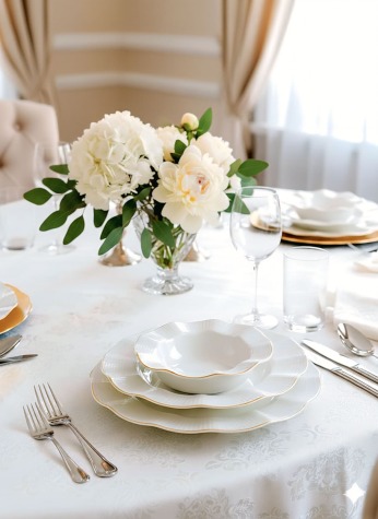 Kütahya Porselen Milena 51 Parça 12 Kişilik Yemek Takımı Altın File - Kütahya Porselen