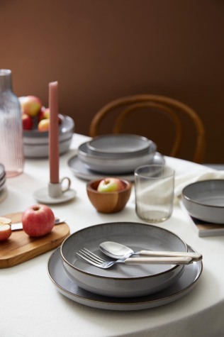 Kütahya Porselen Moderna 12 Parça 4 Kişilik Yemek Takımı Gri - Kütahya Porselen