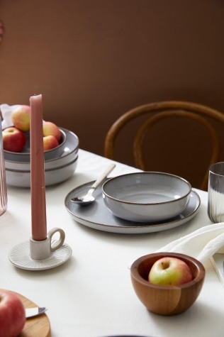 Kütahya Porselen Moderna 12 Parça 4 Kişilik Yemek Takımı Gri - Kütahya Porselen