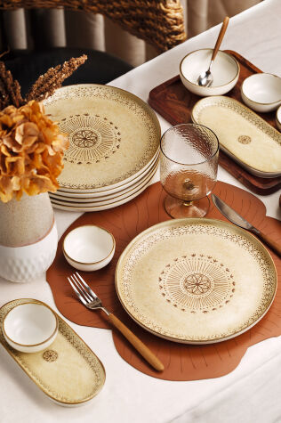 Kütahya Porselen Traces of Roots 14 Parça 6 Kişilik Kahvaltı Takımı - Kütahya Porselen