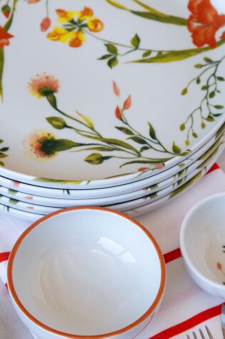 Kütahya Porselen 14 Parça 6 Kişilik Kahvaltı Takımı Fiore - Kütahya Porselen