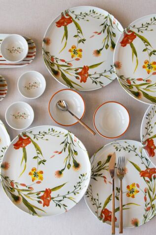 Kütahya Porselen 14 Parça 6 Kişilik Kahvaltı Takımı Fiore - Kütahya Porselen