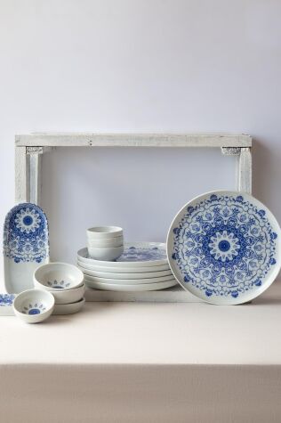 Kütahya Porselen 14 Parça 6 Kişilik Kahvaltı Takımı Blu Loto - Kütahya Porselen