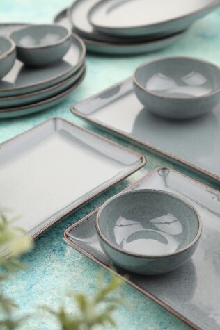 Kütahya Porselen Moderna 14 Parça 6 Kişilik Kahvaltı Takımı Mavi - Kütahya Porselen