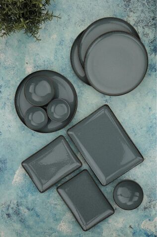 Kütahya Porselen Moderna 14 Parça 6 Kişilik Kahvaltı Takımı Mavi - Kütahya Porselen