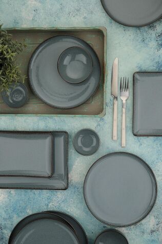 Kütahya Porselen Moderna 14 Parça 6 Kişilik Kahvaltı Takımı Mavi - Kütahya Porselen