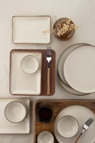 Kütahya Porselen Moderna 14 Parça 6 Kişilik Kahvaltı Takımı Tarçın - Kütahya Porselen