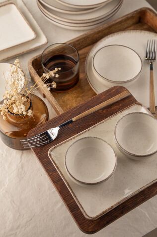 Kütahya Porselen Moderna 14 Parça 6 Kişilik Kahvaltı Takımı Tarçın - Kütahya Porselen