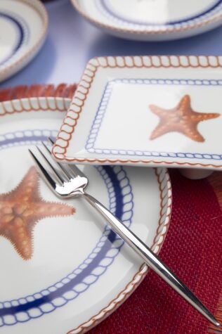 Kütahya Porselen Moderna 18 Parça 6 Kişilik İkram Seti Sailor Rope - Kütahya Porselen