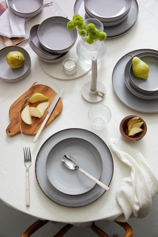 Kütahya Porselen Moderna 18 Parça 6 Kişilik Yemek Takımı Gri - Kütahya Porselen