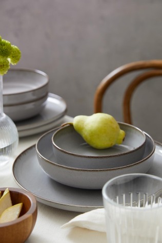 Kütahya Porselen Moderna 18 Parça 6 Kişilik Yemek Takımı Gri - Kütahya Porselen