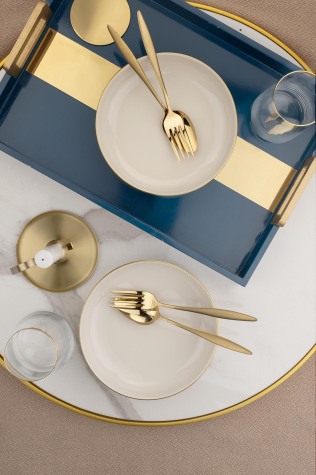 Kütahya Porselen Moderna 2 li 20 Cm Kase Altın File - Kütahya Porselen