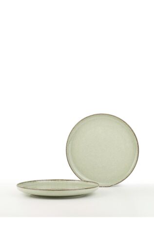 Kütahya Porselen Moderna 2 Parça 24 Cm Düz Tabak Yeşil - Kütahya Porselen