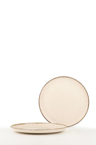 Kütahya Porselen Moderna 2 Parça 27 Cm Düz Tabak Tarçın - Kütahya Porselen