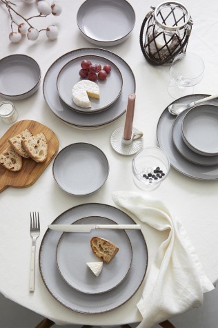 Kütahya Porselen Moderna 24 Parça 6 Kişilik Yemek Takımı Gri - Kütahya Porselen