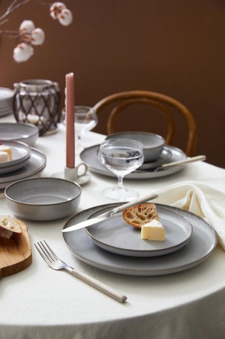 Kütahya Porselen Moderna 24 Parça 6 Kişilik Yemek Takımı Gri - Kütahya Porselen